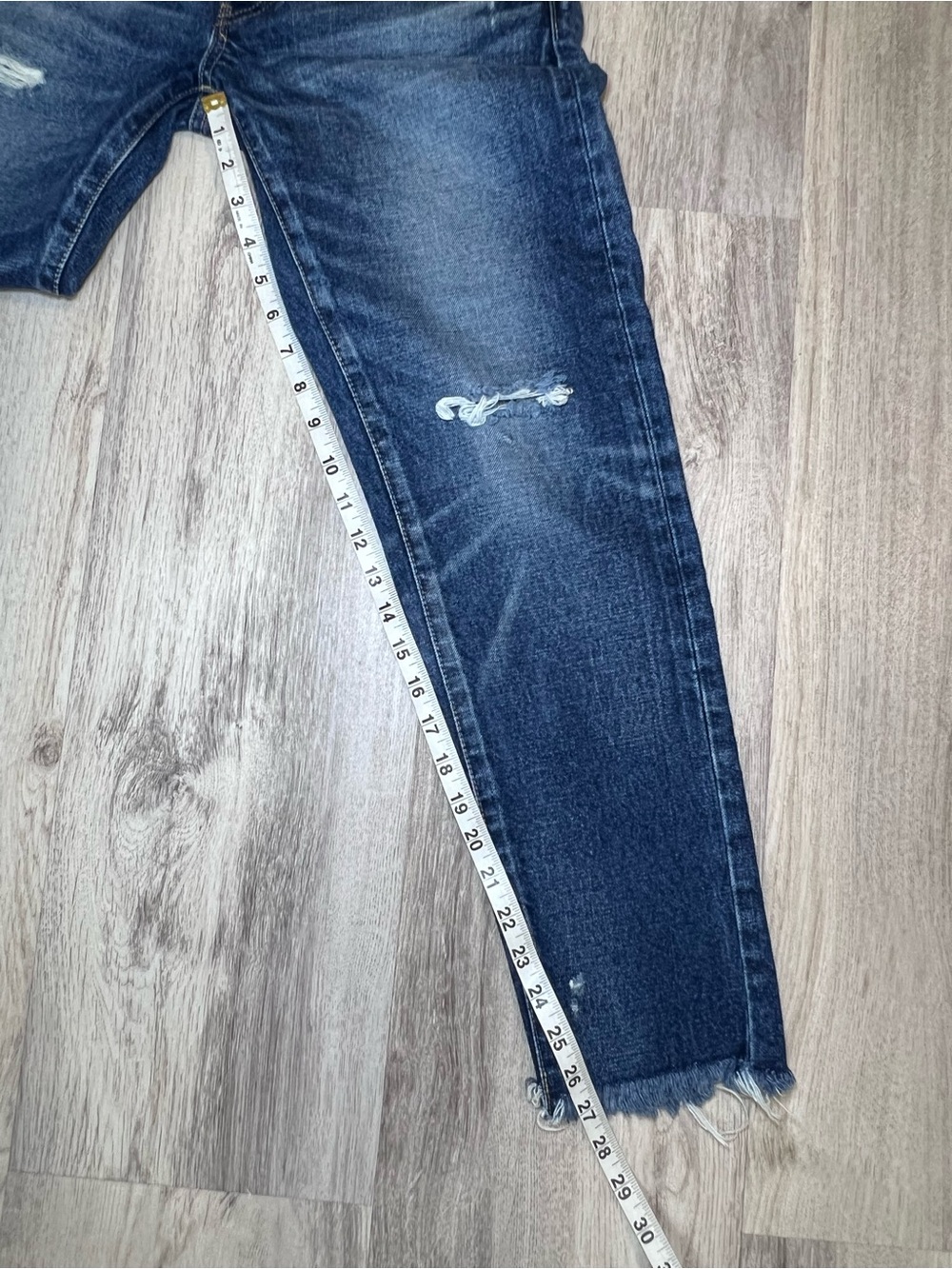 Moussy Vintage Comfort Glendale Skinny Jeans Blue Medium Wash Distressed Size 27 - Picture 9 of 14